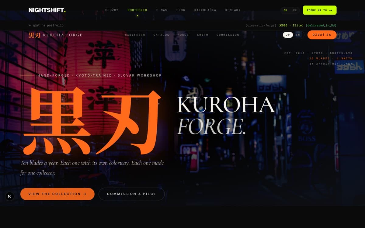 Kuroha Forge 黒刃 — Showroom eshop · katany
